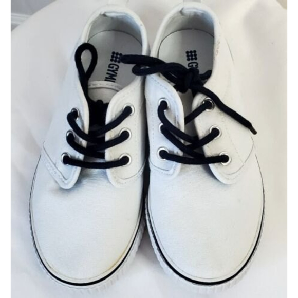 Gymboree Other - NWOB GYMBOREE Kids White Canvas Low Top Sneaker Toddler 11 Blue Lace Tennis Shoe